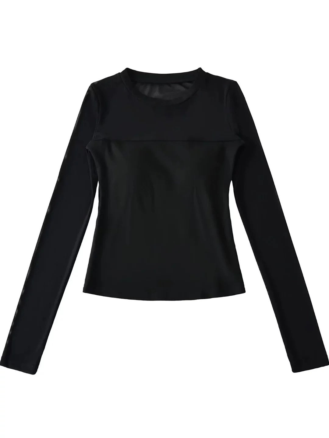 カップ付きシアーメッシュ切り替えトップス