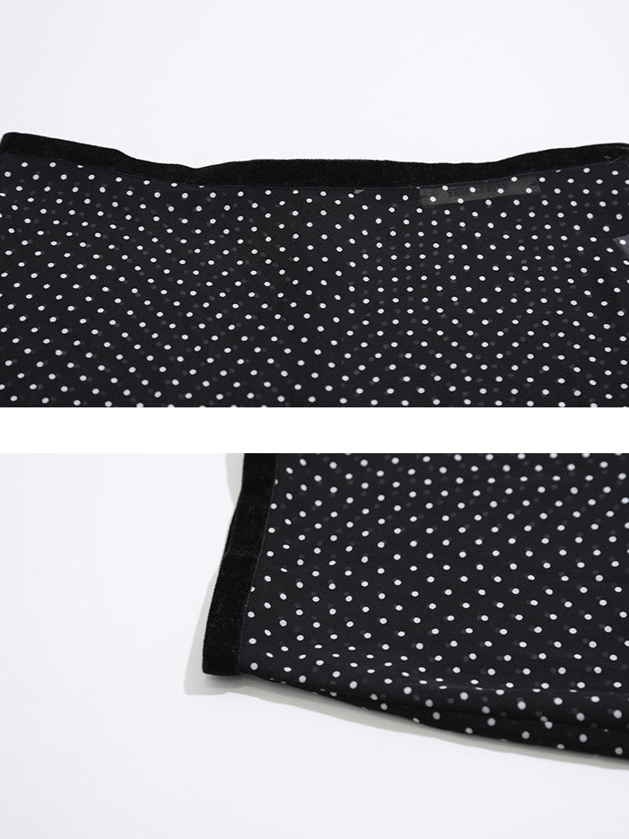 ドット柄シフォンレイヤースカート