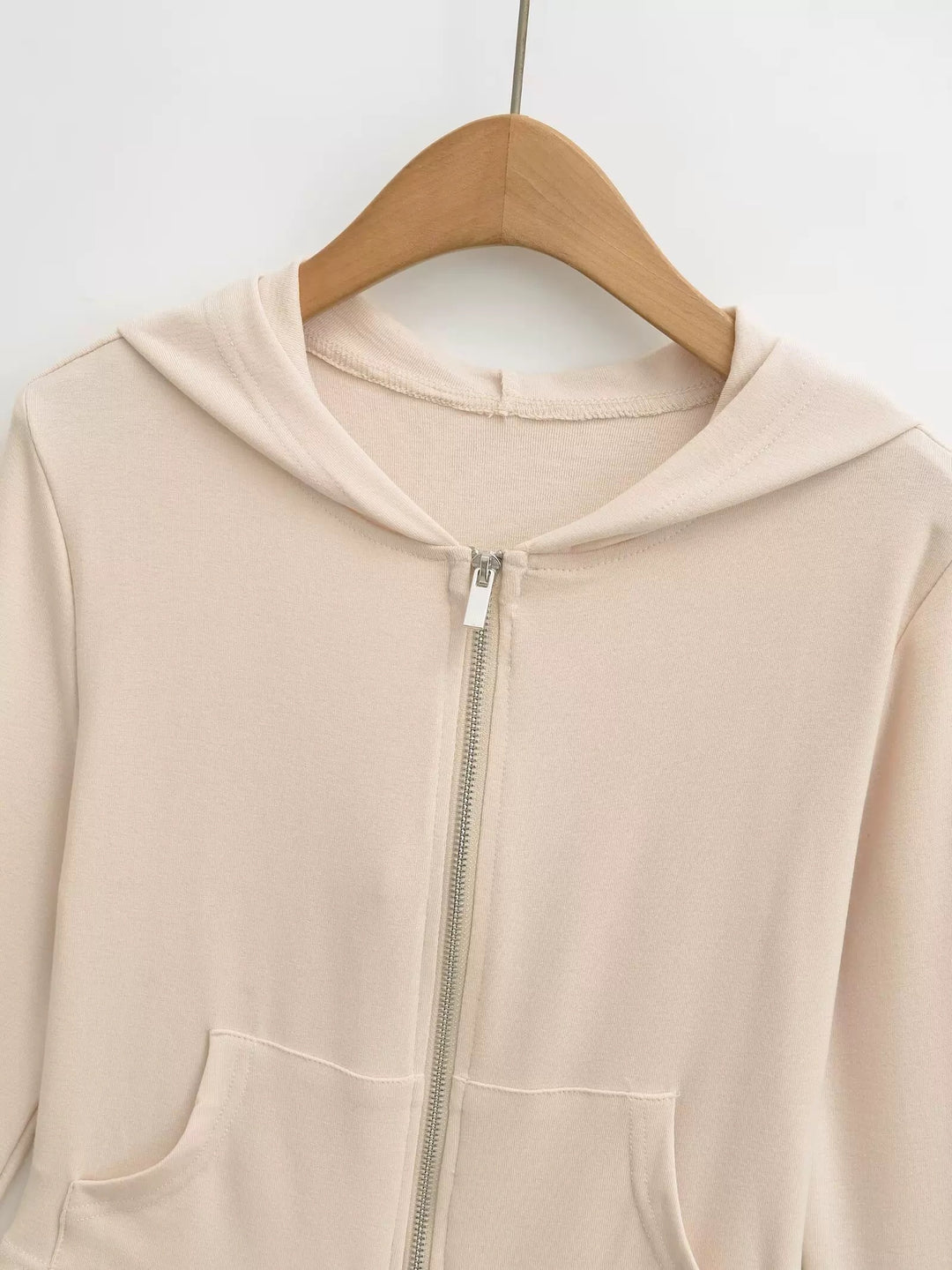 ベーシックソリッドカラージップアップパーカー