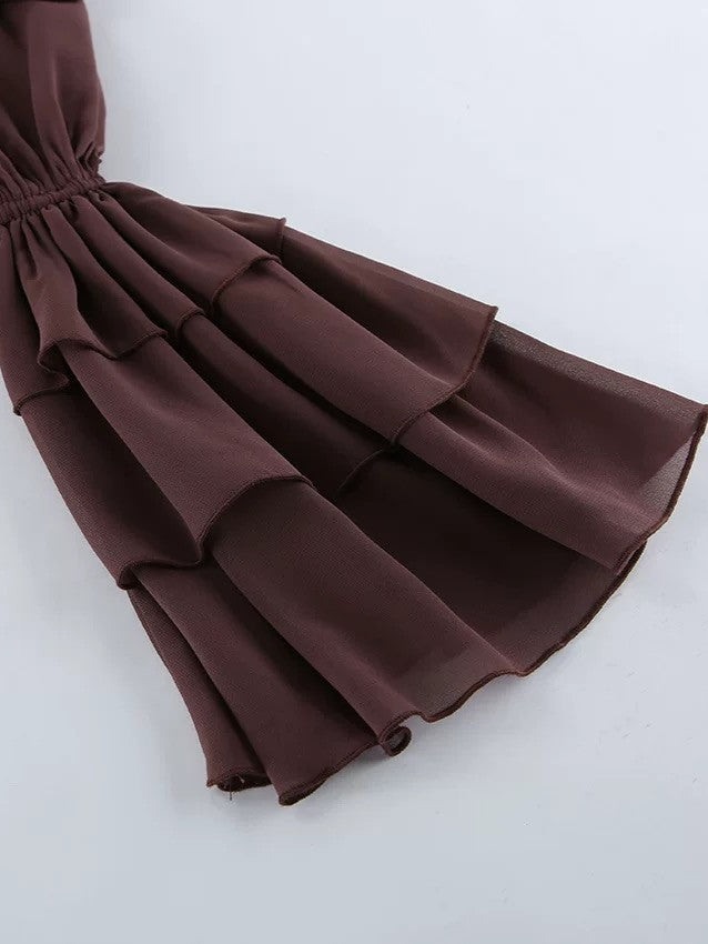 ティアードフリルオフショルダーシアーブラウス