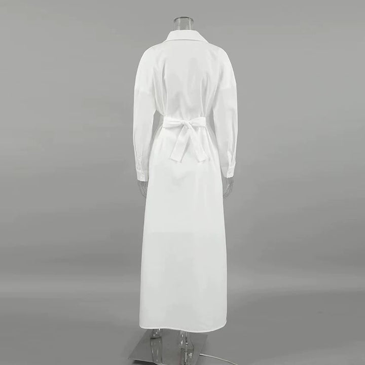 フロントスリットシャツマキシワンピース