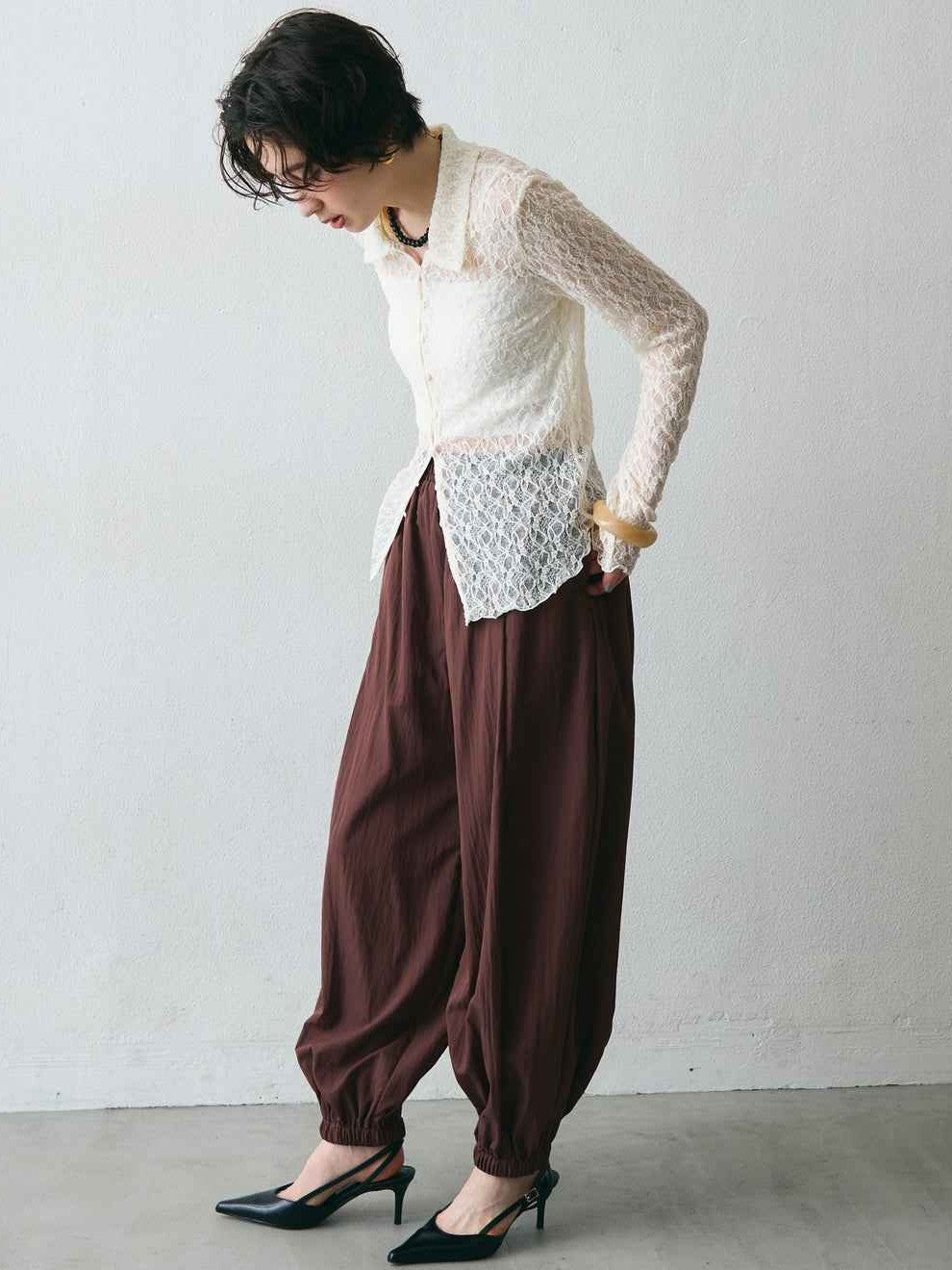 【 Select 】シアーレースPoloシャツ