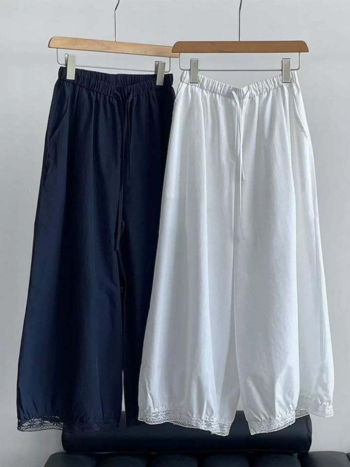 裾レースバギーリラックスパンツ