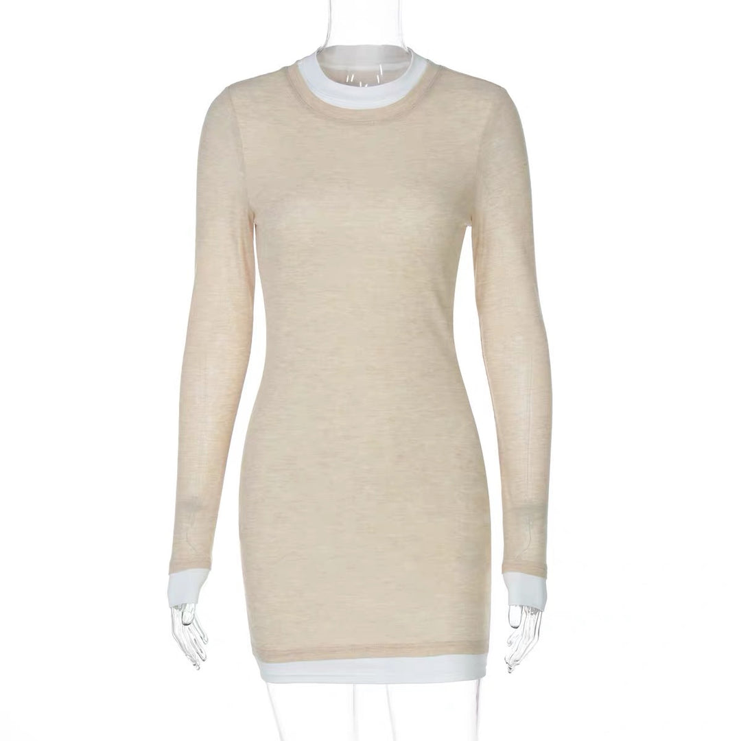 レイヤードタイトミニワンピース