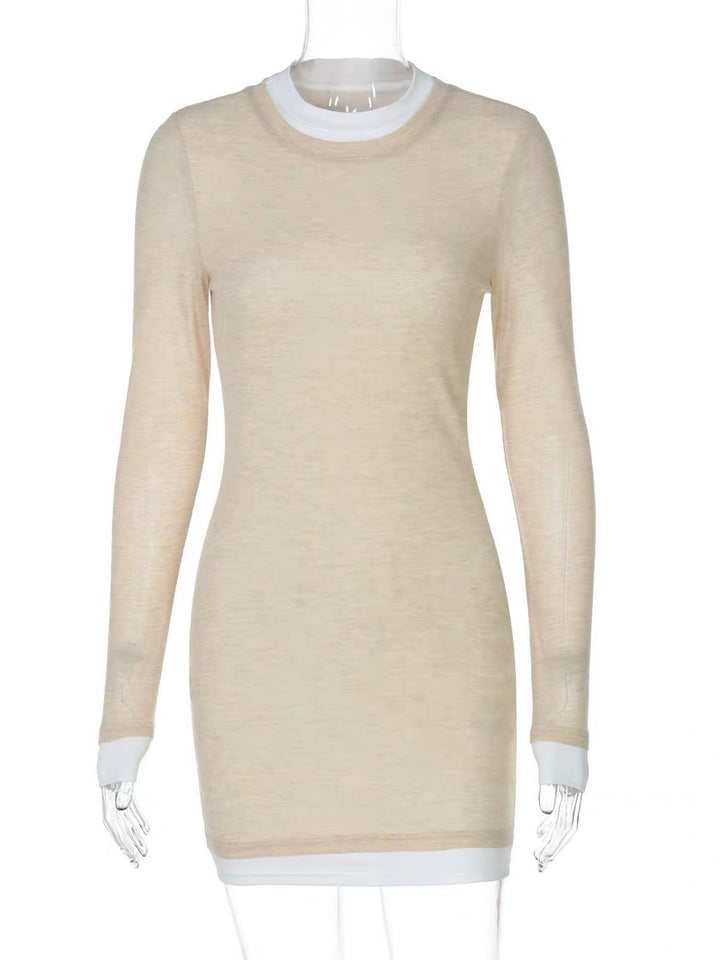 レイヤードタイトミニワンピース