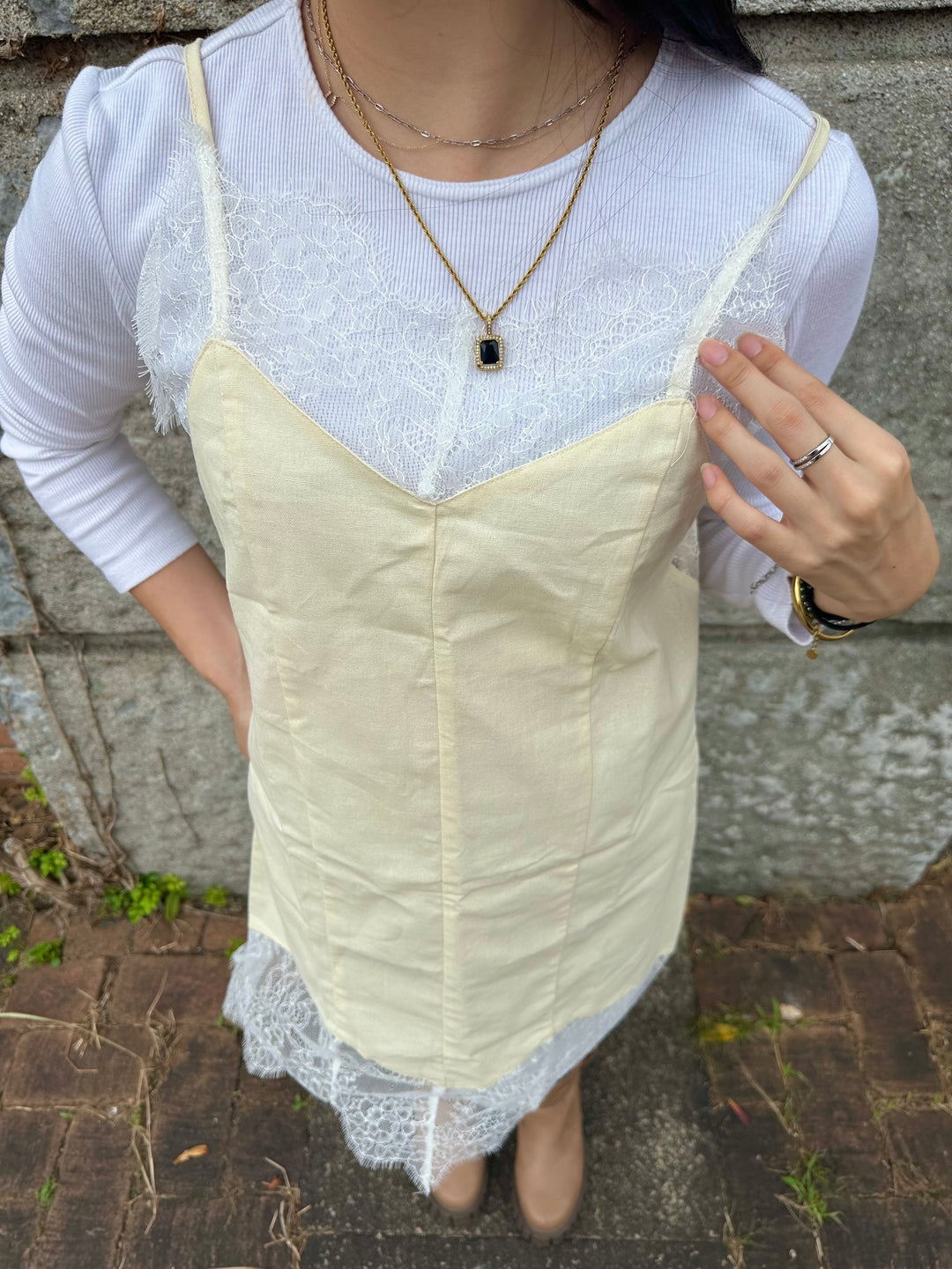 レースコットンワンピース