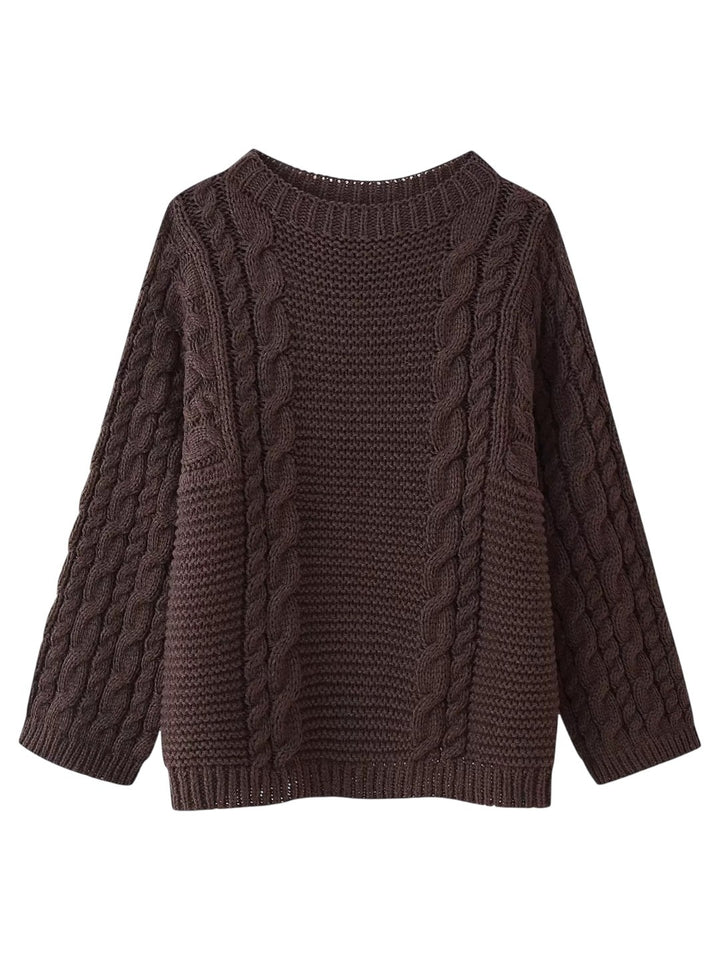 ワイドスリーブケーブルニットセーター