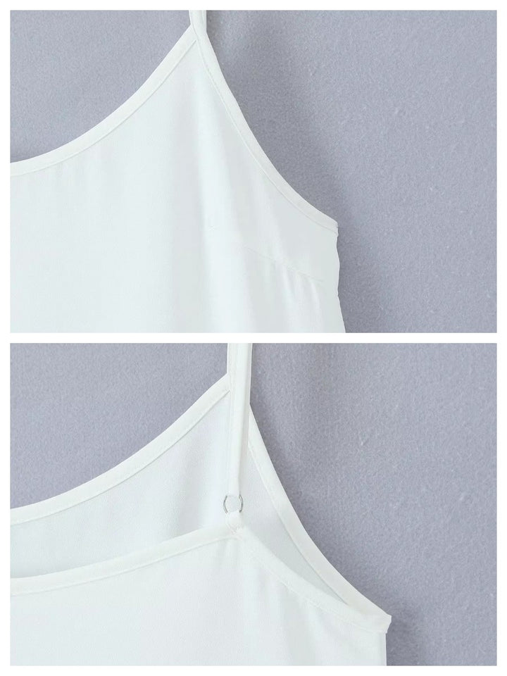 レースレイヤードアシンメトリーキャミワンピース