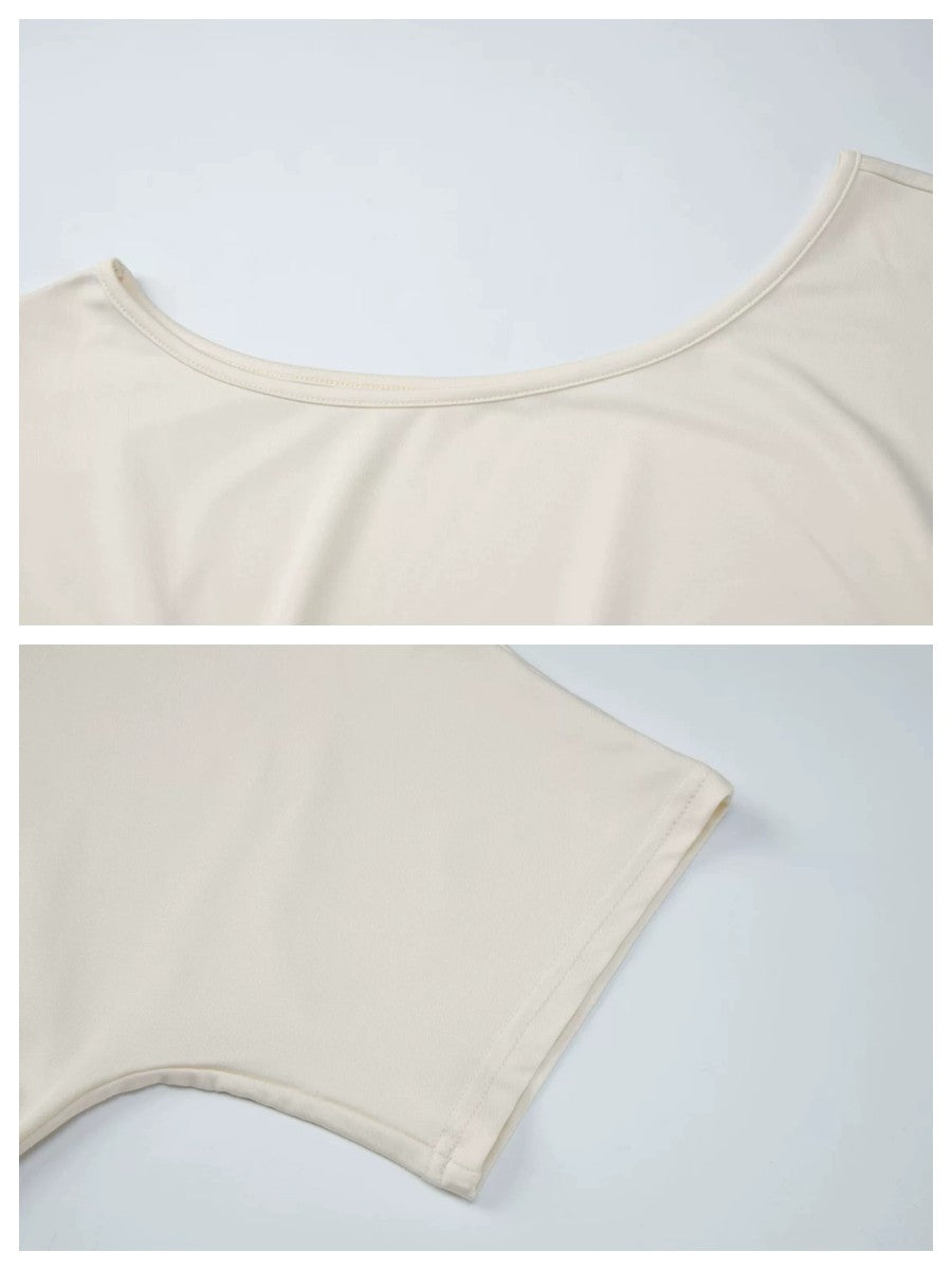 オフショルTシャツフレアミディスカートセット