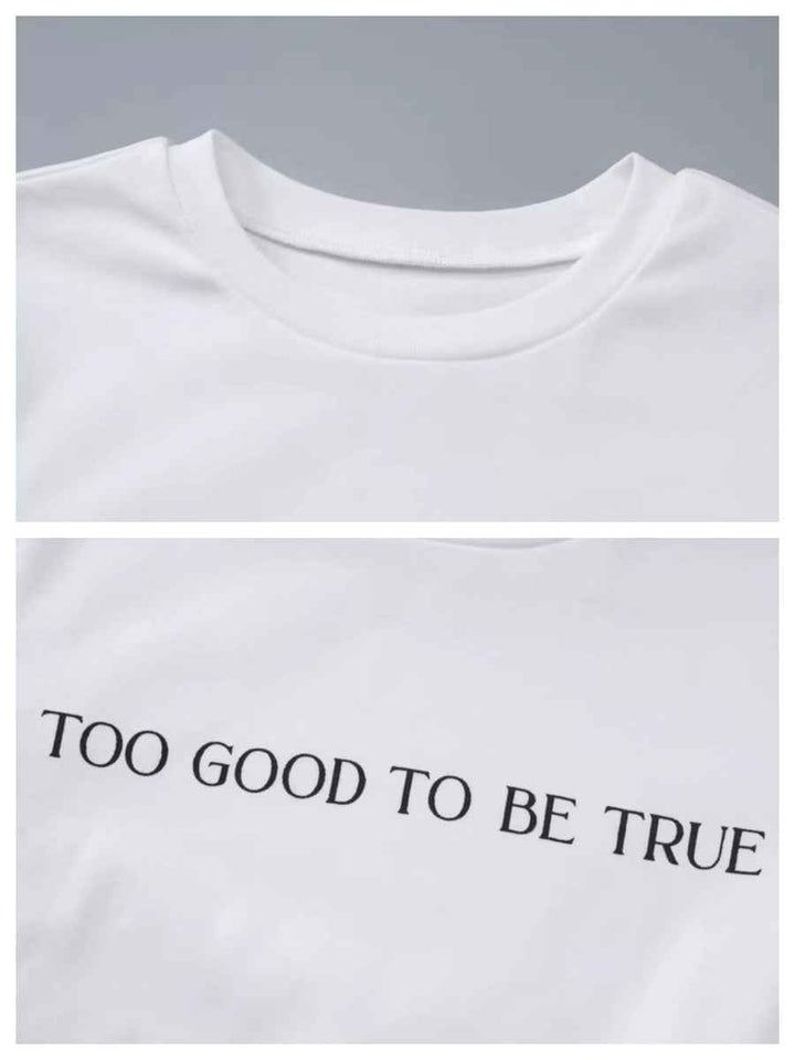TOO GOOD TO BE TRUE ロゴプリントTシャツ