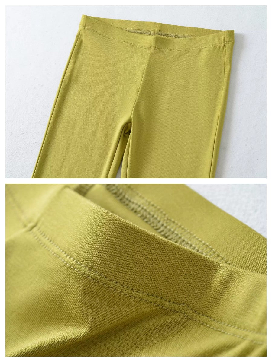 リヨセルブレンドストレッチフレアパンツ