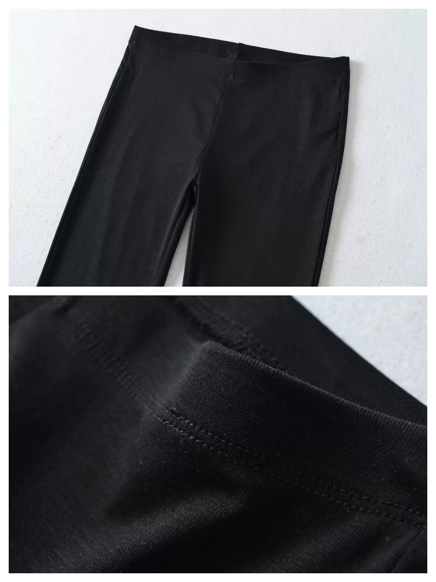 リヨセルブレンドストレッチフレアパンツ