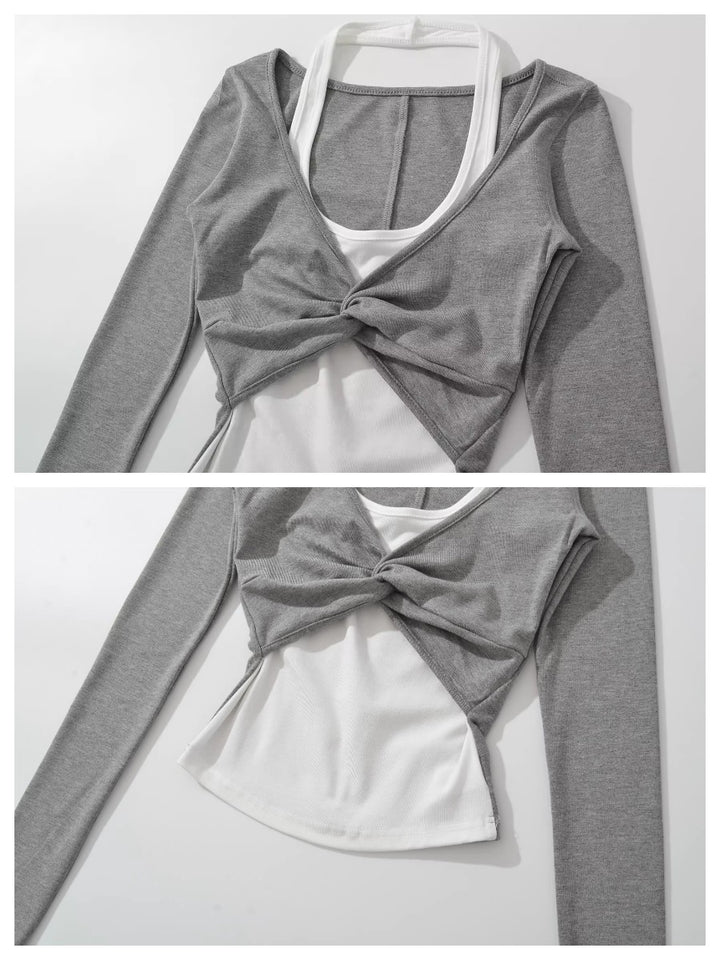 レイヤードツイストデザイントップス