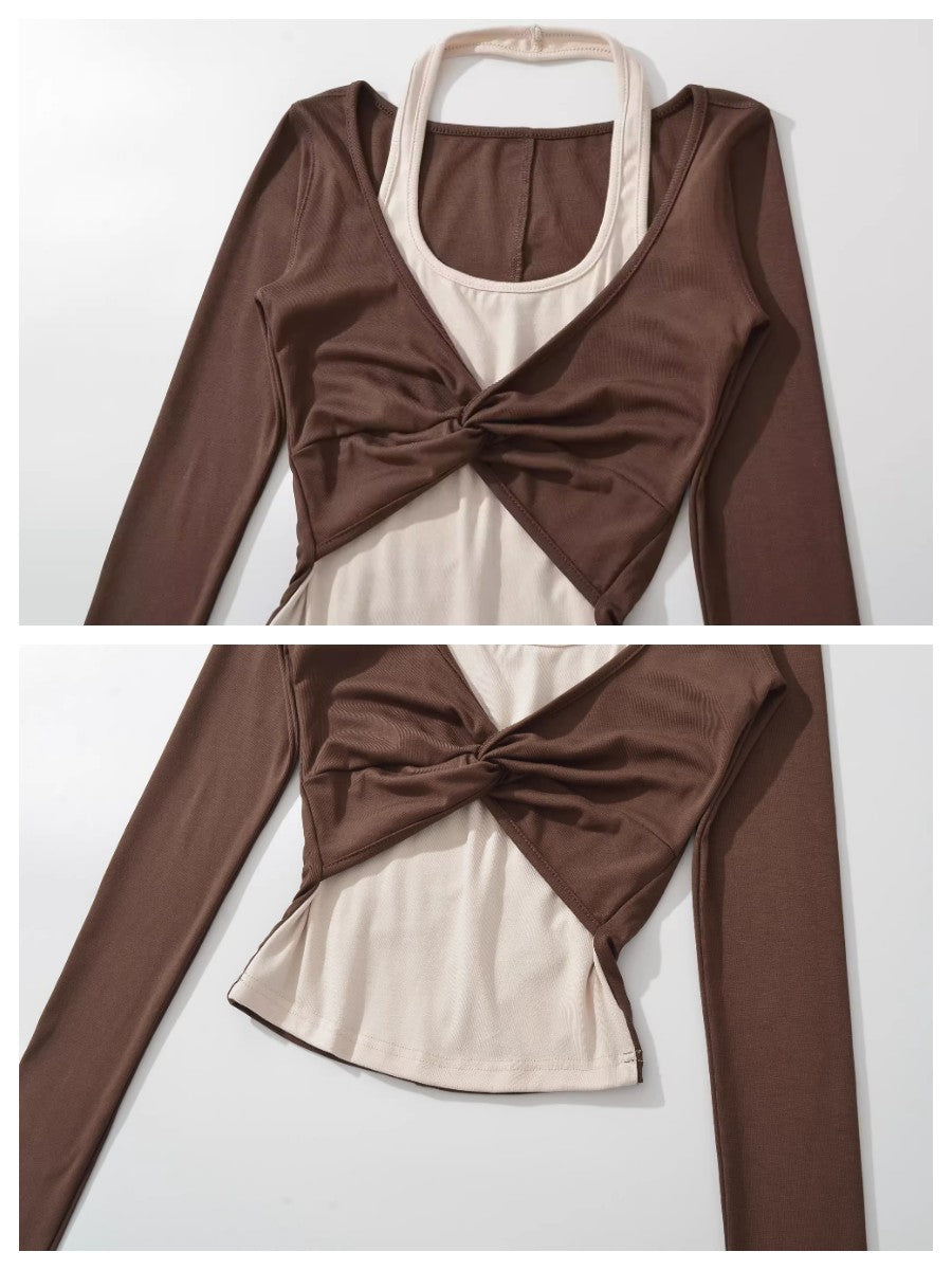 レイヤードツイストデザイントップス