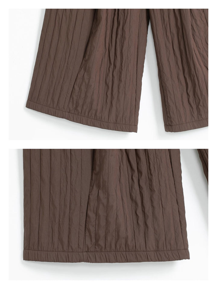 裏起毛キルティング風ワイドパンツ