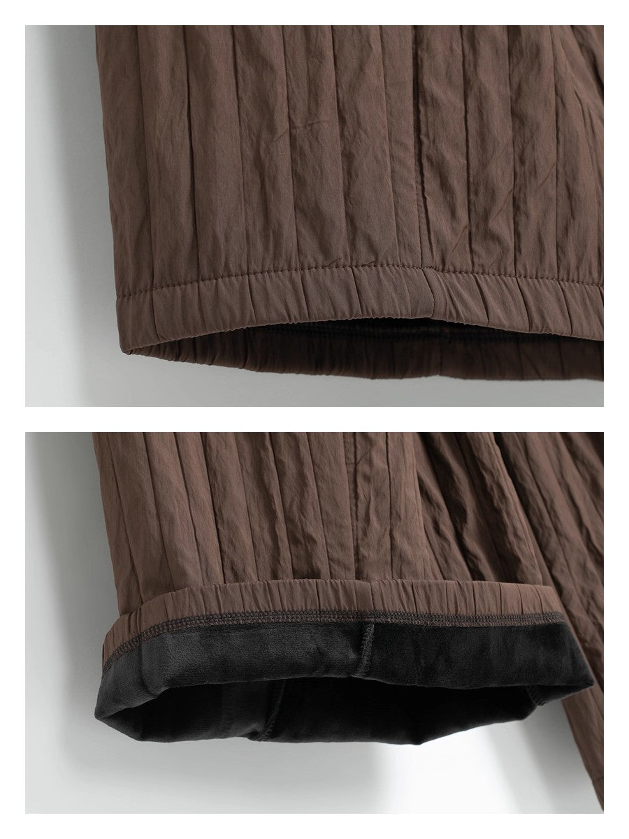 裏起毛キルティング風ワイドパンツ