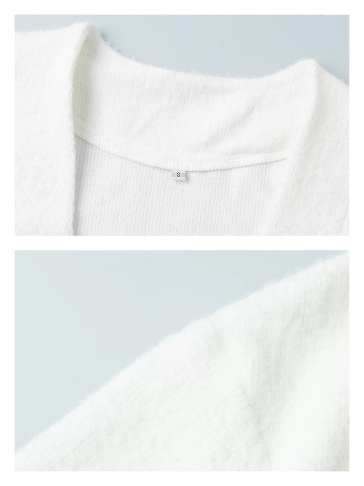 ホワイトニットロングコーディガン