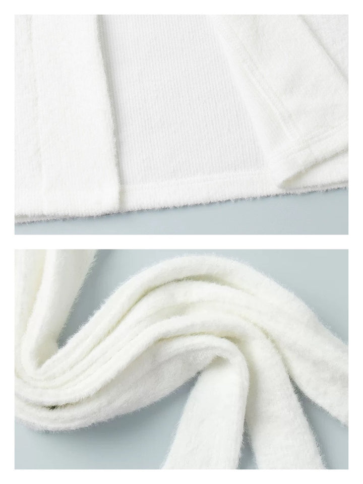 ホワイトニットロングコーディガン