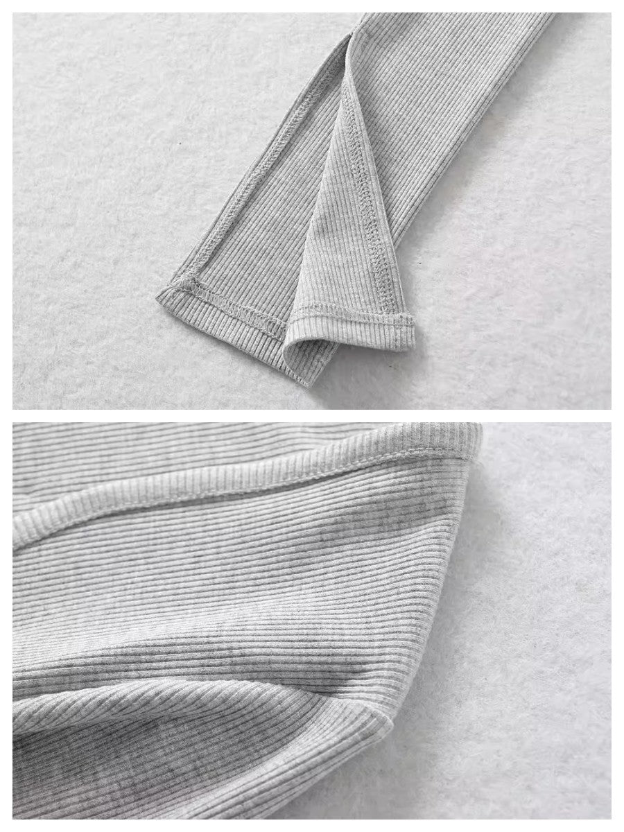 スリットスリーブリブボレロトップス