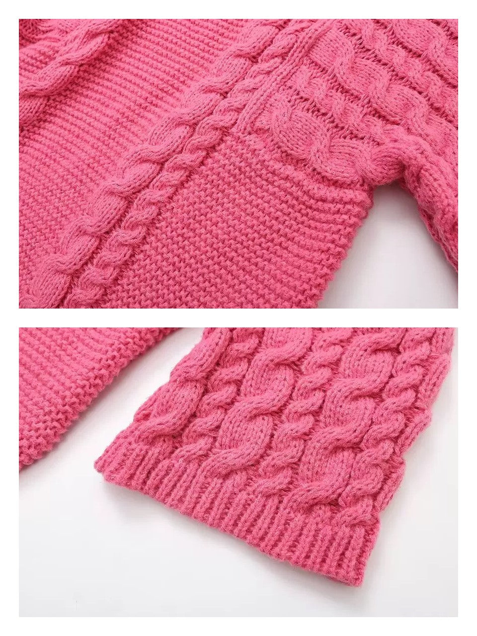 ワイドスリーブケーブルニットセーター