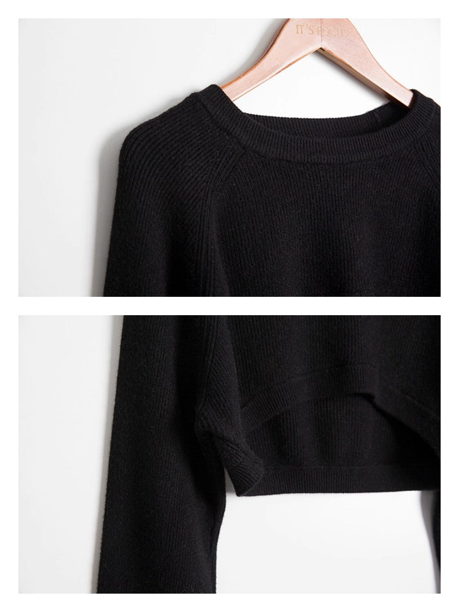 クロップドベーシックセーター