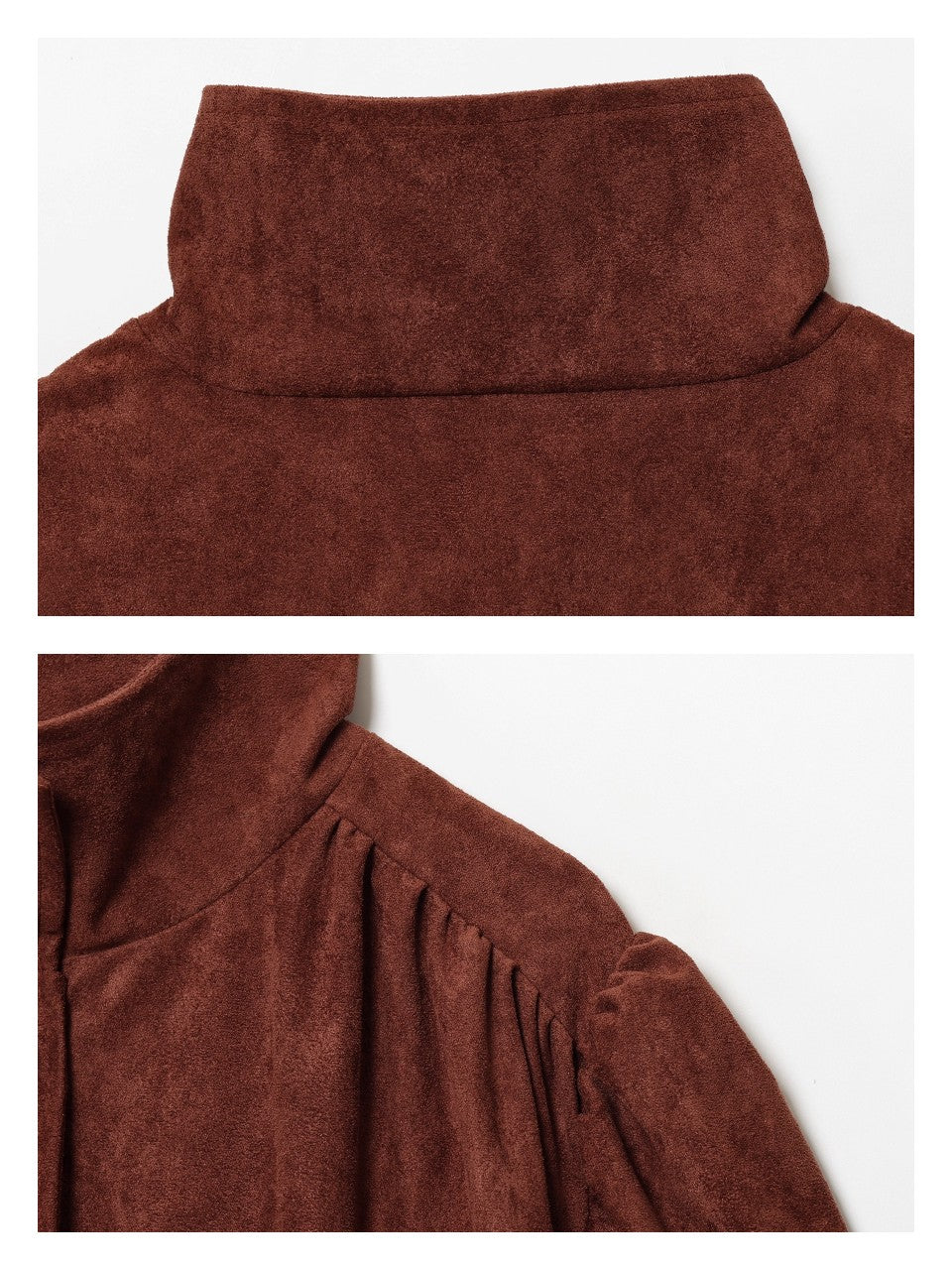 パフスリーブスウェードライクジャケット