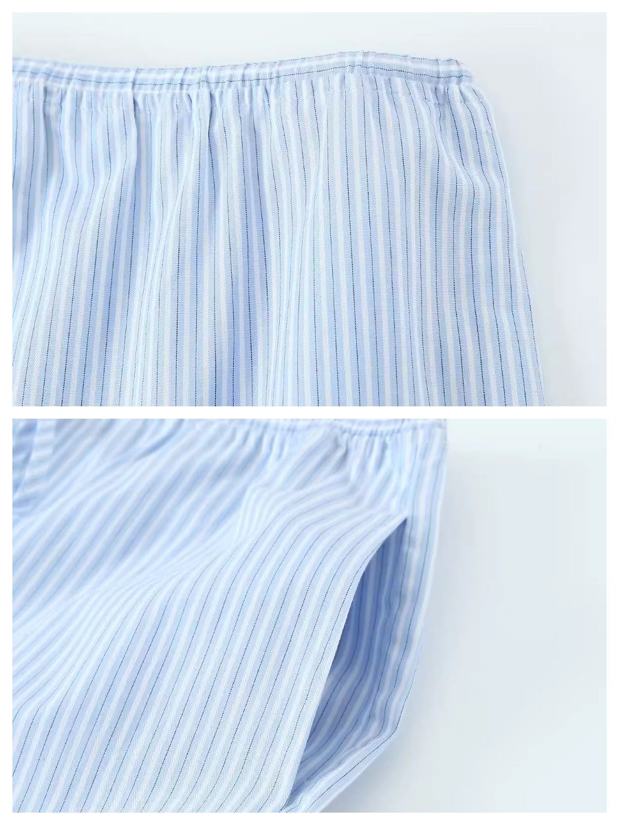 切り替えストライプヘムイージーパンツ
