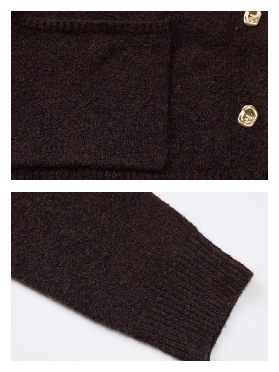 ウール混ニュアンスボタンニットカーディガン