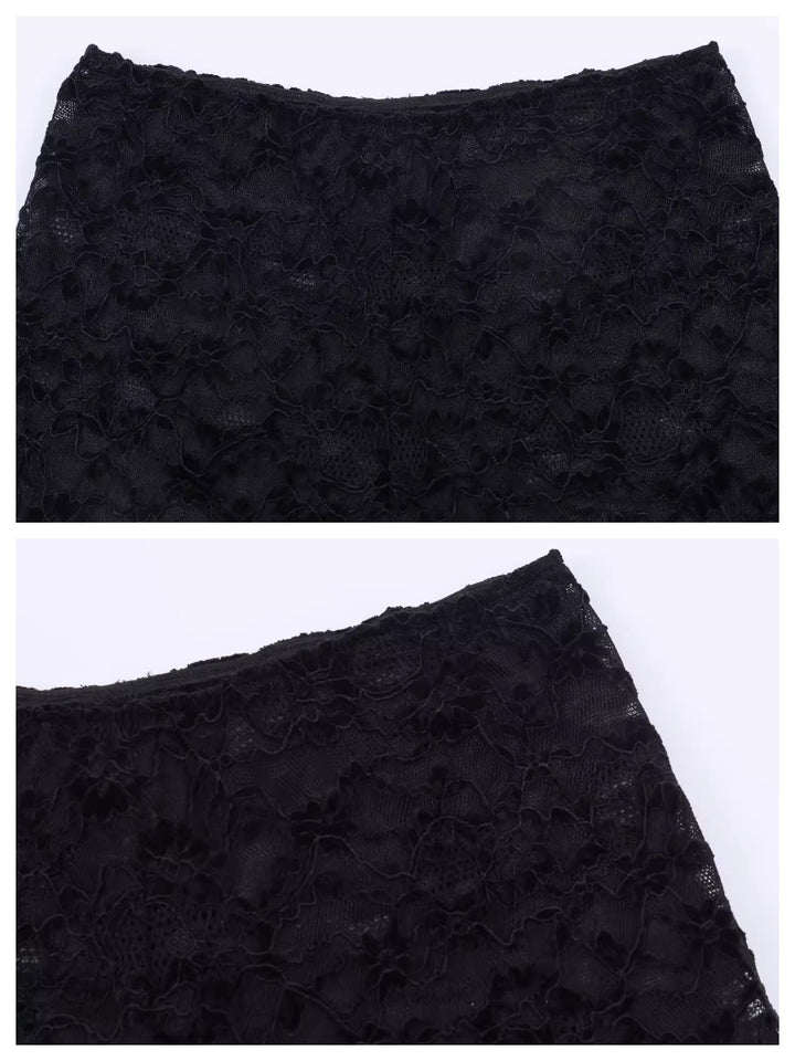 シアーレースカプリレギンス