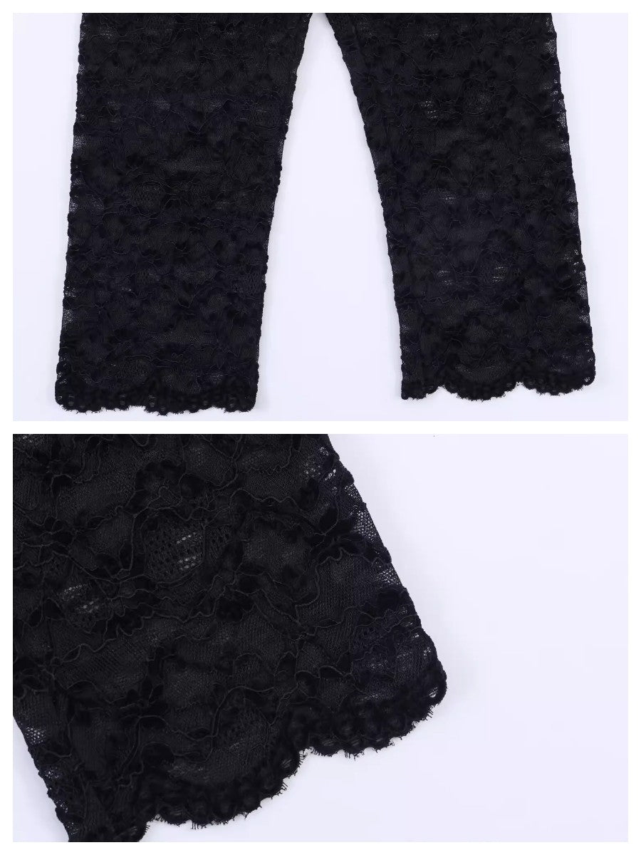 シアーレースカプリレギンス