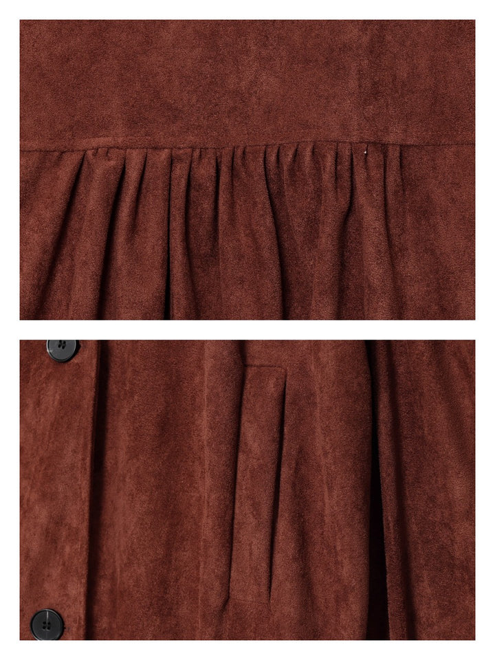 パフスリーブスウェードライクジャケット