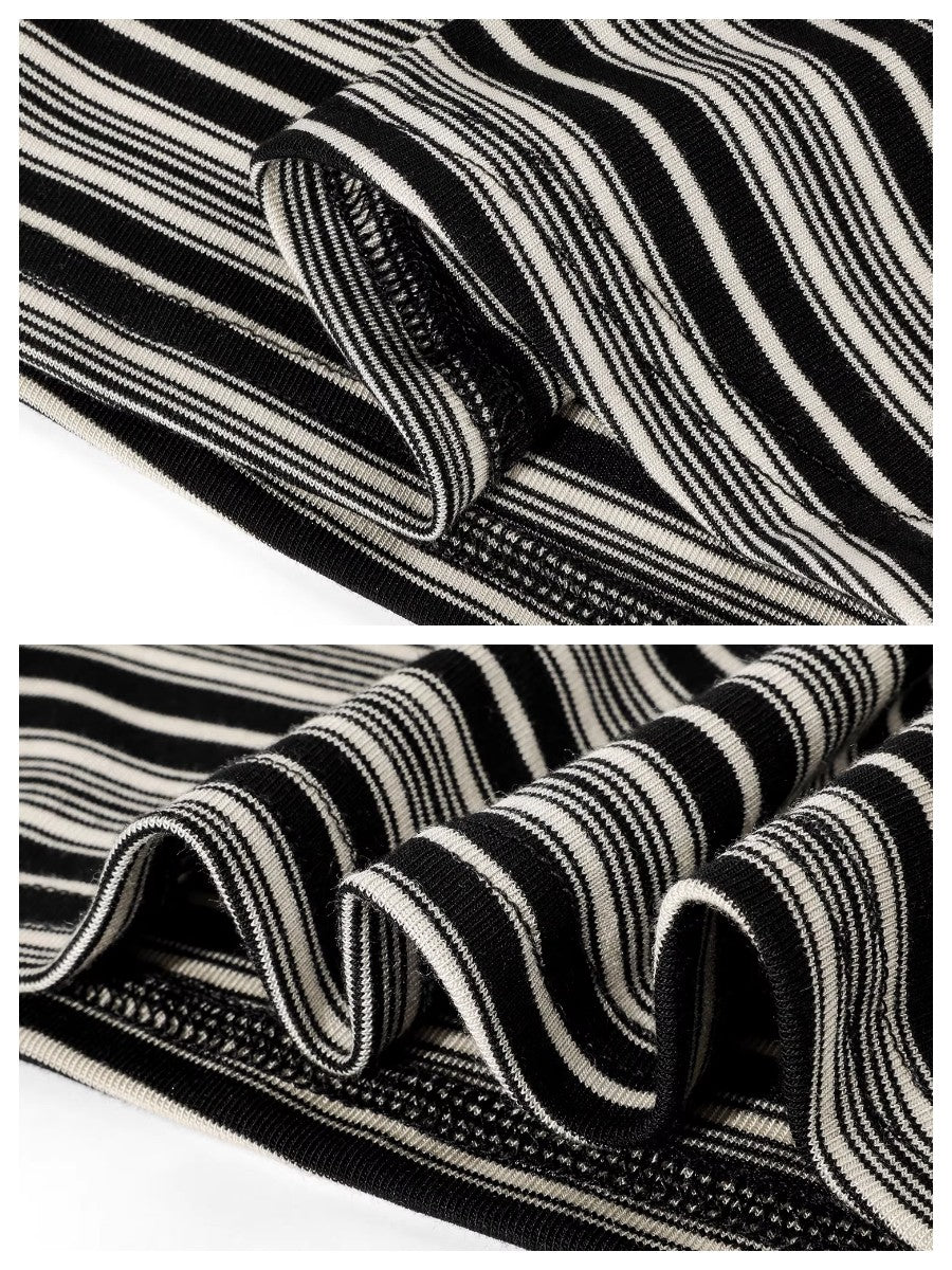 ボーダーロングタイバンドゥトップス