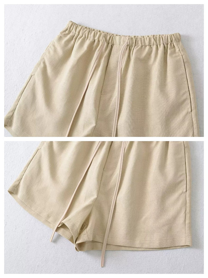 リネンブレンドイージーショートパンツ