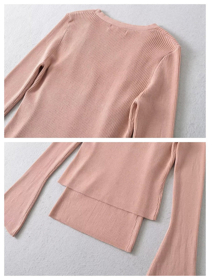 シェルボタンリブニットアサンブル