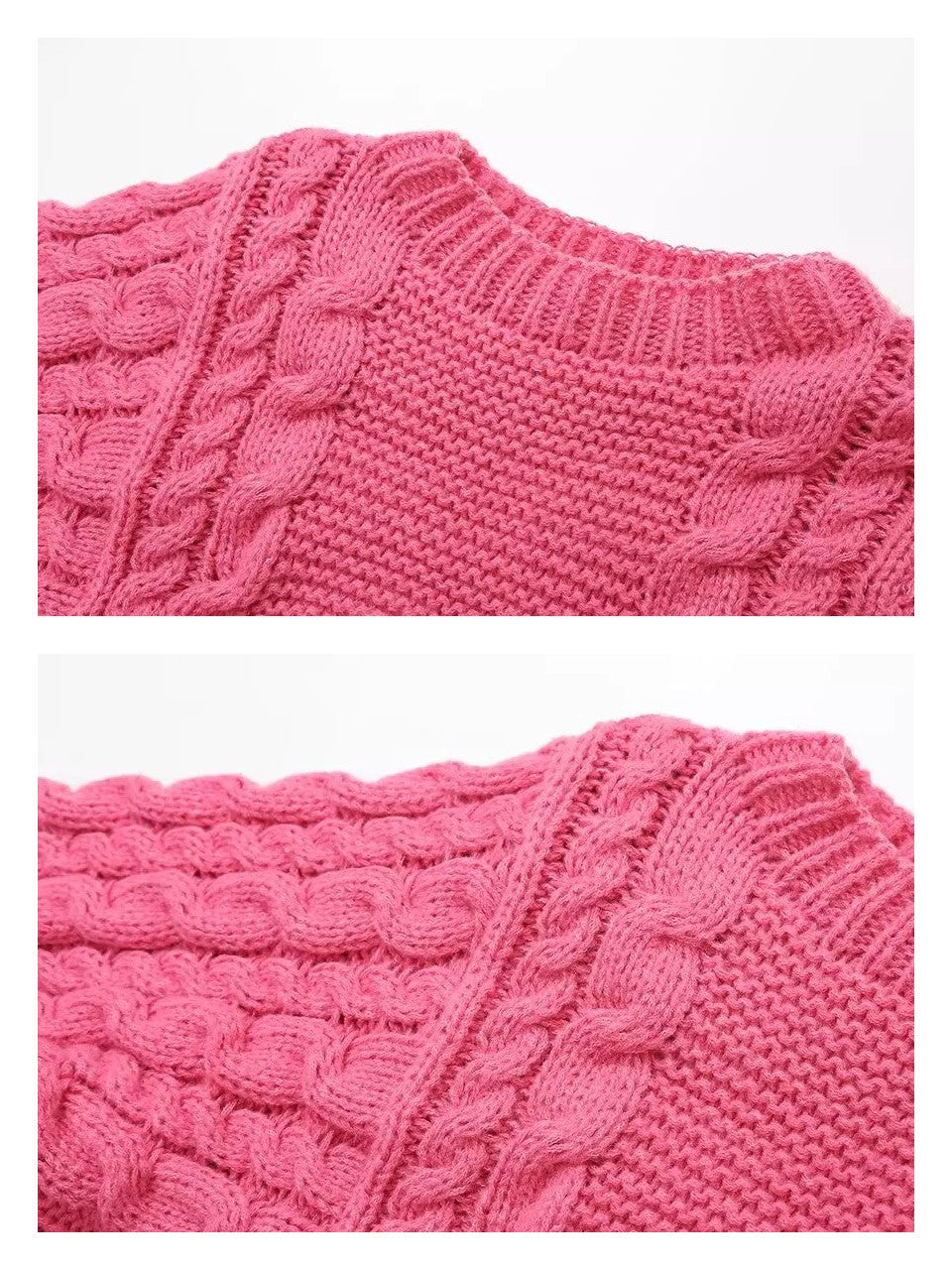 ワイドスリーブケーブルニットセーター