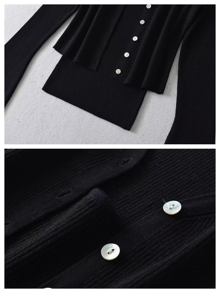 シェルボタンリブニットアサンブル