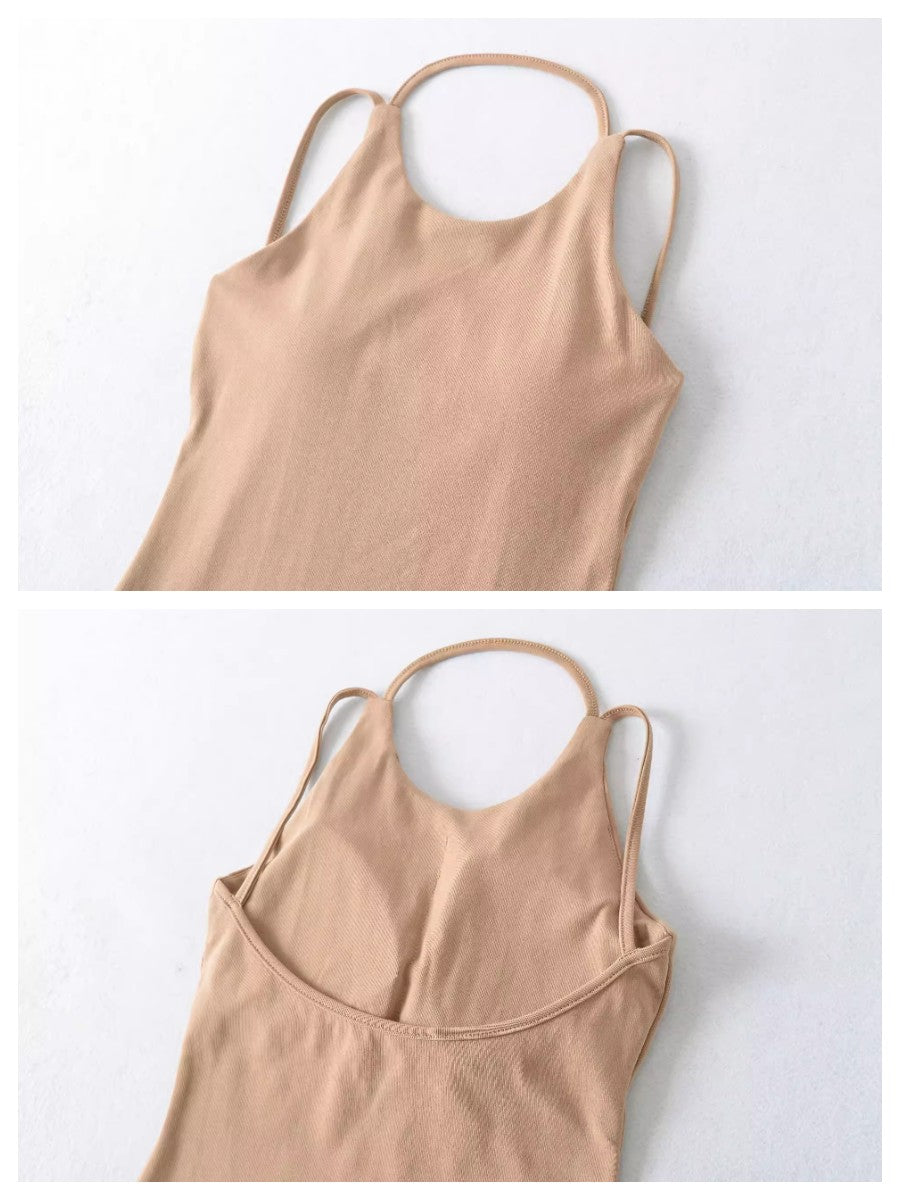 ダブルストラップチュニックタンクトップ
