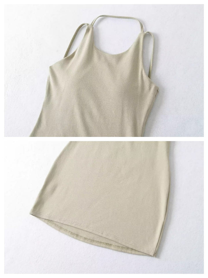 ダブルストラップチュニックタンクトップ