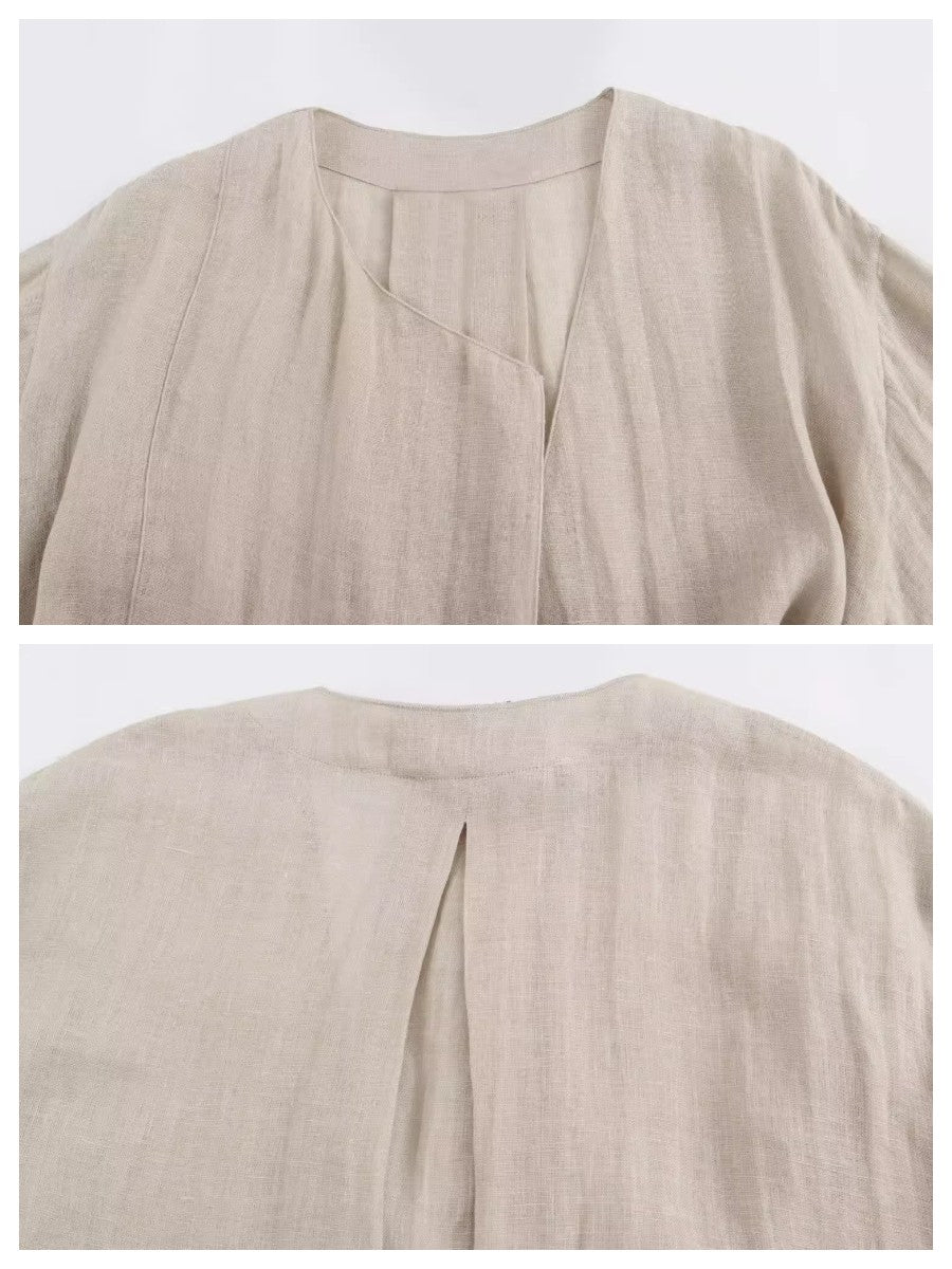 リネンライクカシュクールブラウス