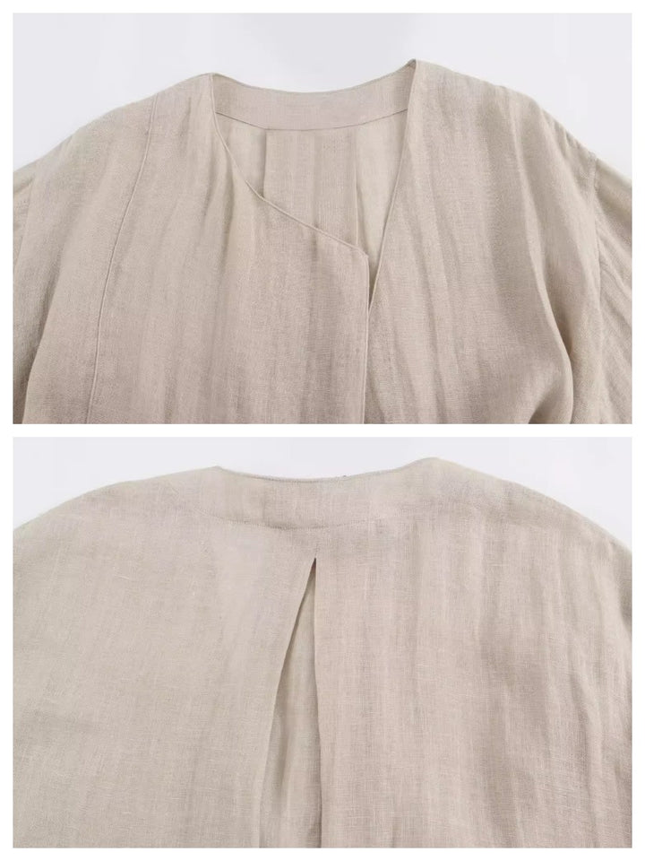 リネンライクカシュクールブラウス