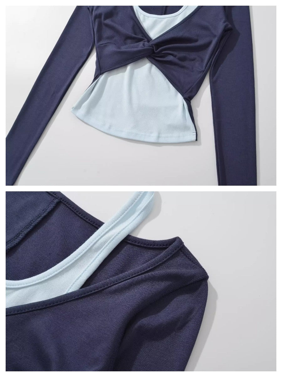 レイヤードツイストデザイントップス