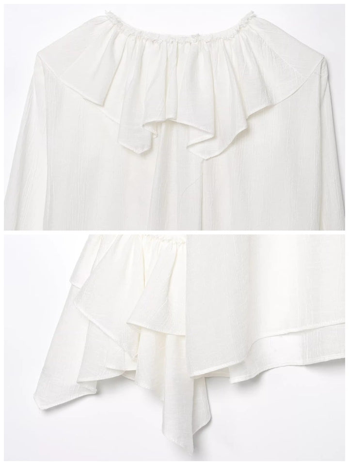 ティアードフリルスリーブブラウス