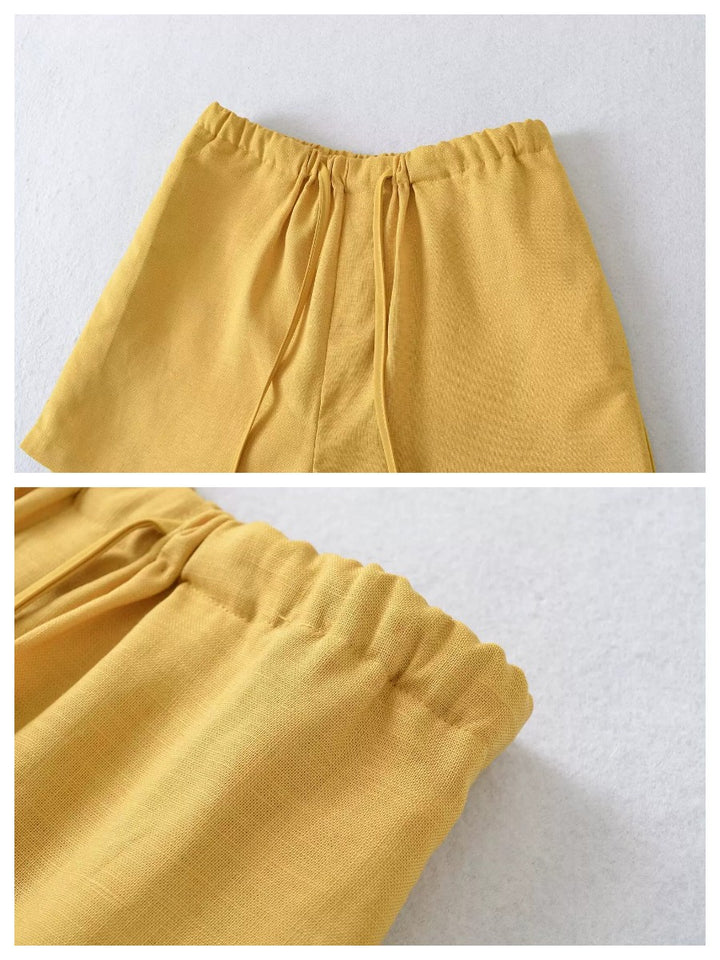 リネンブレンドイージーショートパンツ