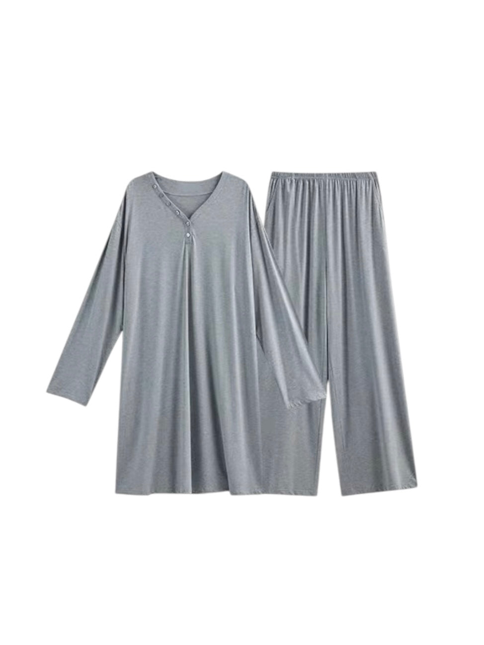【wabi sabi】モダールコットンボタンディテールネックセットアップ