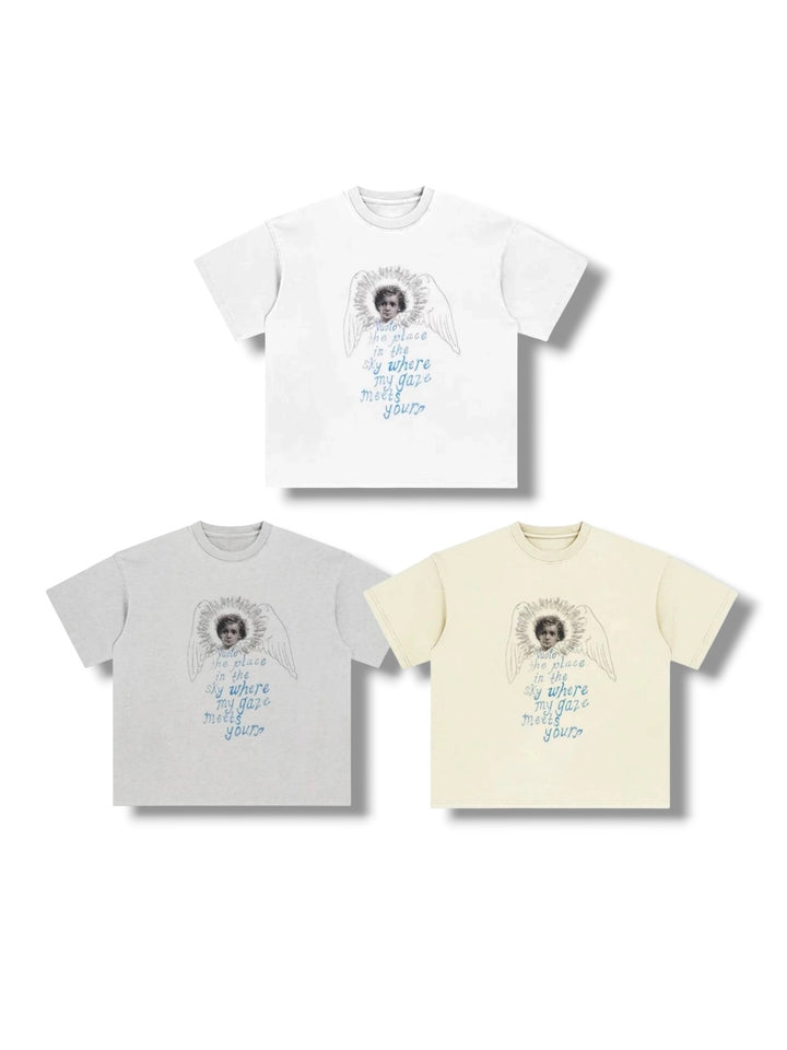 Angel グラフィックプリントTシャツ