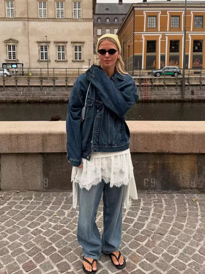 レースレイヤードアシンメトリーキャミワンピース