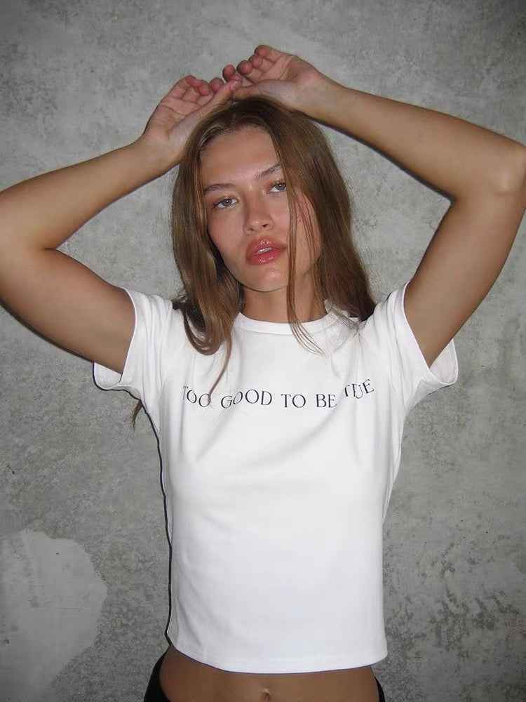 TOO GOOD TO BE TRUE ロゴプリントTシャツ