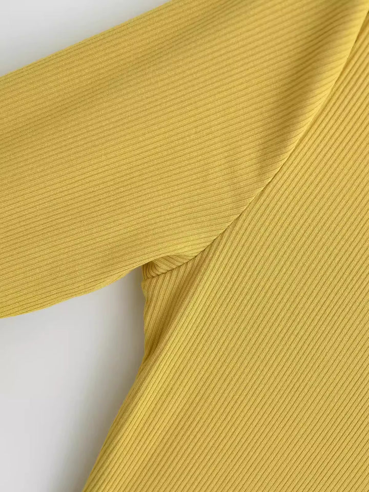 ワンショルダーリブワンピース