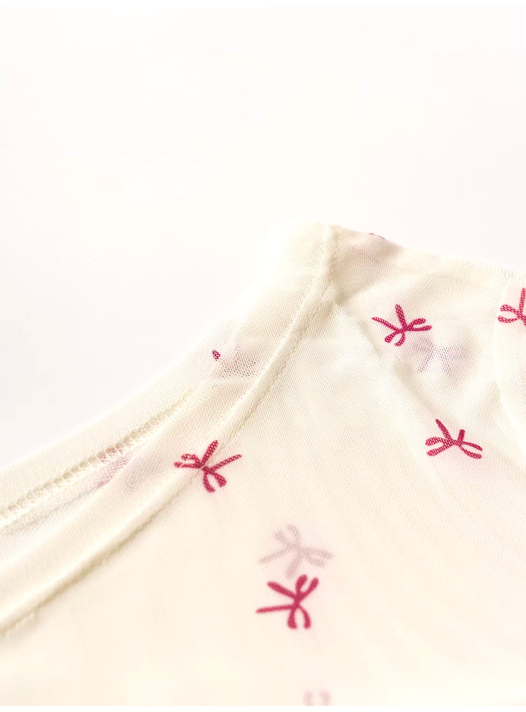 リボン柄シアーメッシュトップスレイヤードセット