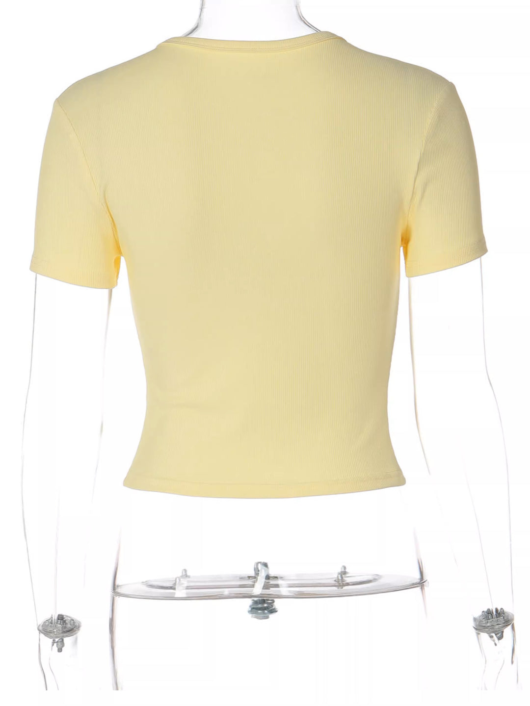 フロントカットアウトリブTシャツ